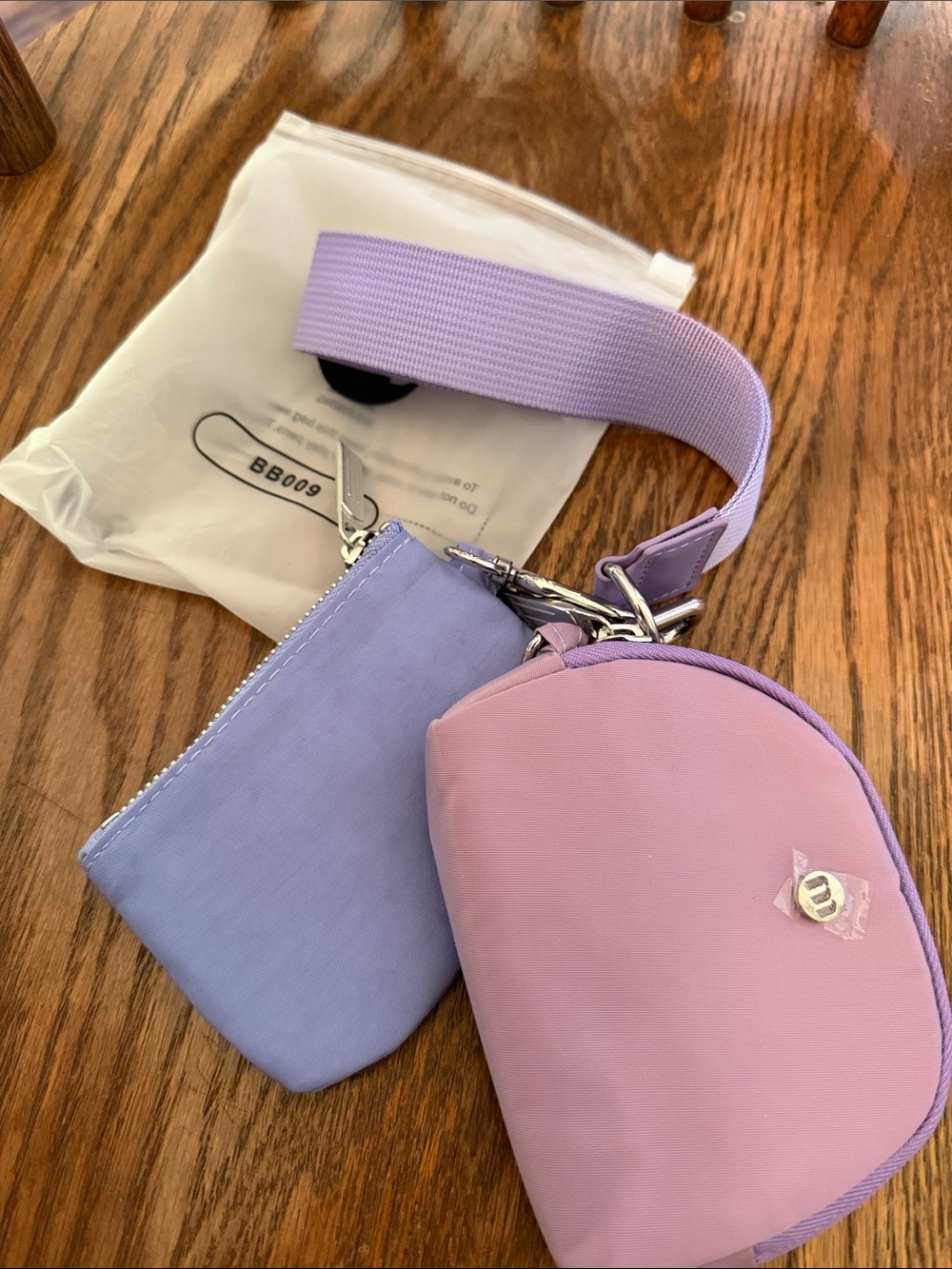 Lilac & Lavender pouch wristlet key/coin holder